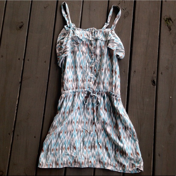 NWOT Anthropologie Lilka Ruffled Ikat Chemise Dress - Picture 2 of 6